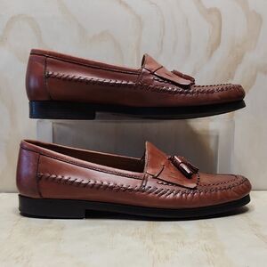 Giorgio Brutini Chestnut Brown Tassel Loafers Men 11D Leather Dress Shoe
